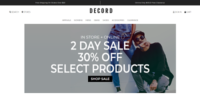 Decord Retail Chain Website